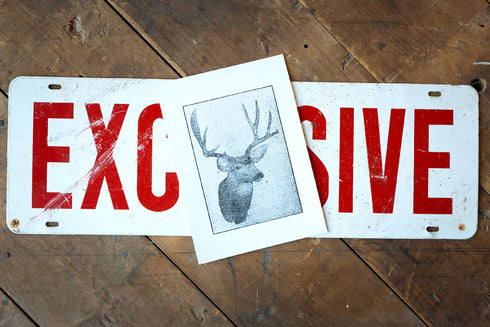 "Dapper Deer" - Vintage Letterpress Art